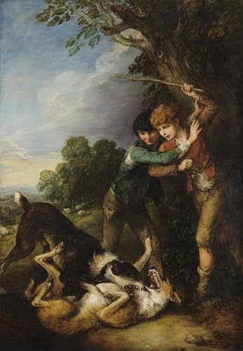 Affiche Gainsborough bergers et chiens tableau vintage poétique pour chambre