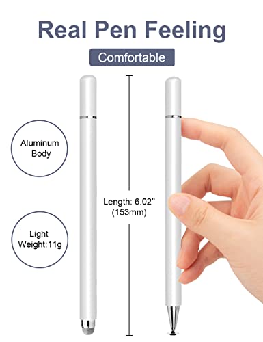 Stylus Pens For Touch Screens, Liberrway 2 In 1 Disc Stylus Pen For Ipad, Capacitive Stylus With Magnetic Cap, Compatible With Ipad Iphone Chromebook, White #TOP5