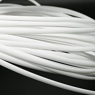 15m (48 Ft) PE Flat Rattan Weaving, Synthetic Rattan Repair Knit Material Plastic Rattan for DIY Home Furniture, Chair Table, Storage Basket (White)