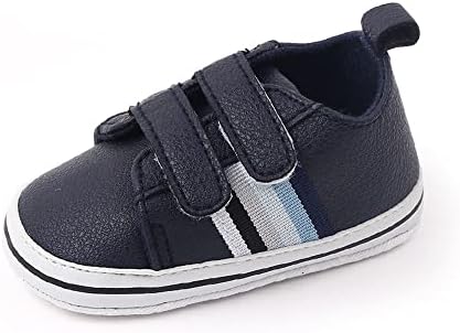 Baby Boys Girls Leather PRE-Walking Sneakers Toddler Anti-Slip Rubber Sole Infant Lightweight First Step Shoes (0301/Navy, us_Footwear_Size_System, Infant, Age_Range, Medium, 12_Months, 18_Months)