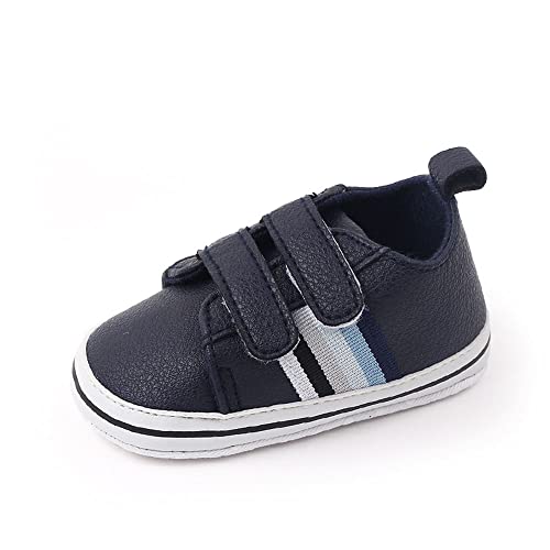 Baby Boys Girls Leather Pre-Walking Sneakers Toddler Anti-Slip Rubber Sole Infant Lightweight First Step Shoes (0301/Navy, Us_Footwear_Size_System, Infant, Age_Range, Medium, 12_Months, 18_Months) #TOP2