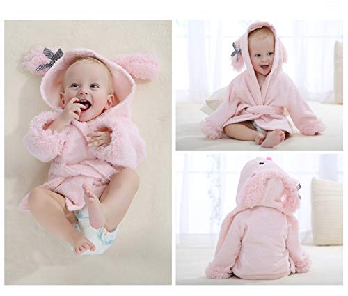 Szcq Infant Girl Bathrobes Wash Waddle Pink Dog Hooded Robe Girls Bath Robe Towel Terry 2-3 Year Ultra Absorbent  thumb #5