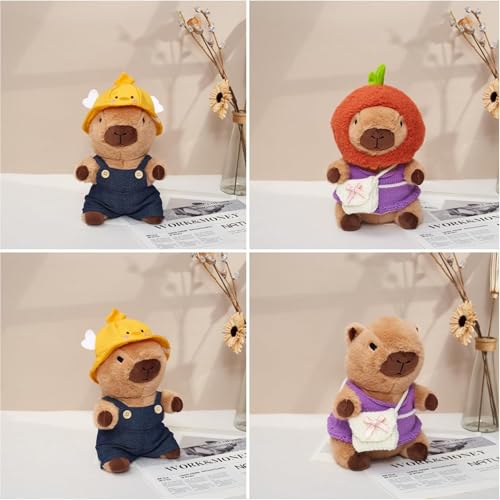 Peluche Capybara 25 cm à habiller avec tenues interchangeables