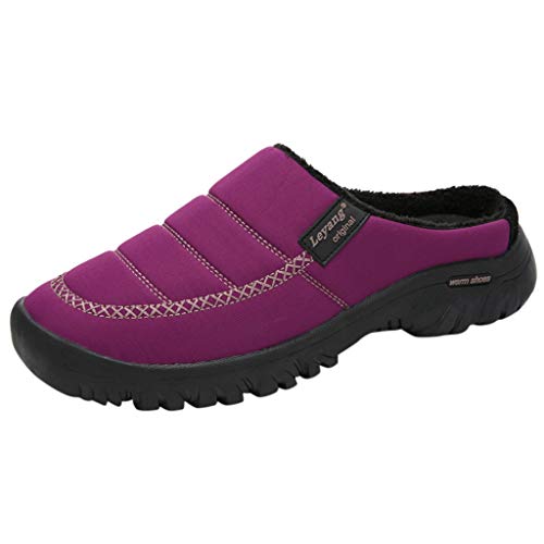 Zapatillas casa Invierno Mujer Zapatos de Estar Antideslizante CáLido de Interior Zapatillas...