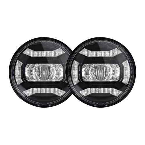 Phare LED Moto 7 Pouces + Feux Antibrouillard 4.5 Chrome pour Custom Touring Electra Glide
