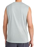 Reebok Men’s Gladiator Large Logo Muscle Crewneck Tank Top, Standard Fit, Lightweight Poly Fabric, Vintage Moss Heather, Small — image 2
