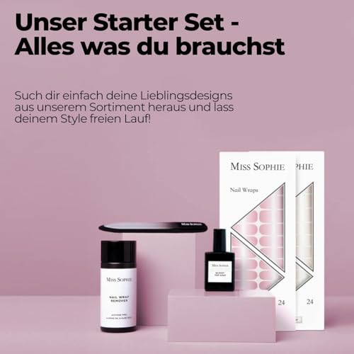 MISS SOPHIE’S Top Coat -Matte, matter Überlack für Nagelfolien (Nail Wraps) und Nagellack, ultra schnell trocknend mit bis zu 14 Tagen Halt