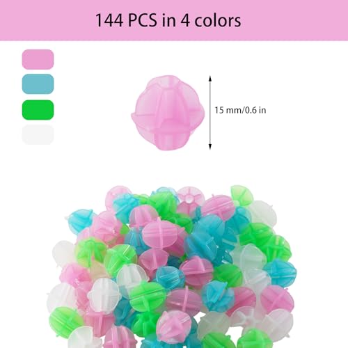 NovaPuff 144 Pcs Glow in The Dark Bike Spoke Beads, Colorful Plastic Round Bicycle Spokes Accessories, Noise Making Decorations for Adults