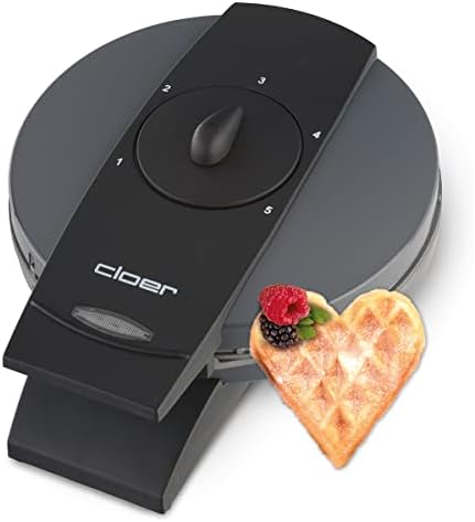 Bild 15 - Cloer 1629 Waffeleisen für klassische Herzwaffeln, 930 W, Waffelgröße 15,5 cm, stufenlos wählbarer Bräunungsgrad, Metall, Silber