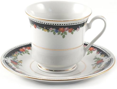 Lynns Bennington White Porcelain Espresso Cup and Saucer Set 12 Piece