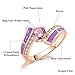 CiNily Rose Gold Plated Created Pink Fire Opal Pink Topaz Zircon Rings for Women Gemstone Ring Size 6