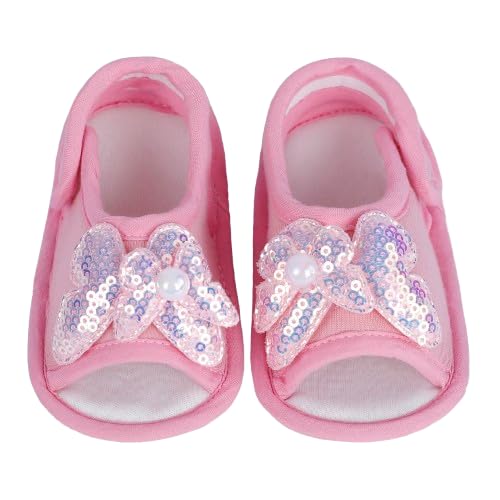Pink Butterfly Applique Booties Shoes for Girls Soft Warm Comfortable Anti-Slip New Born Infant shoe Baby Footwear gift for little one Walking & Daily Wear-image-41