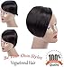 clip in human hair bangs one piece 100% real human hair clip in bang fringe extensions Side Swept Bangs natural color (1b #)