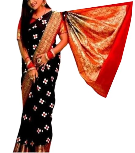 Generic black sambalpuri silk saree – image 2