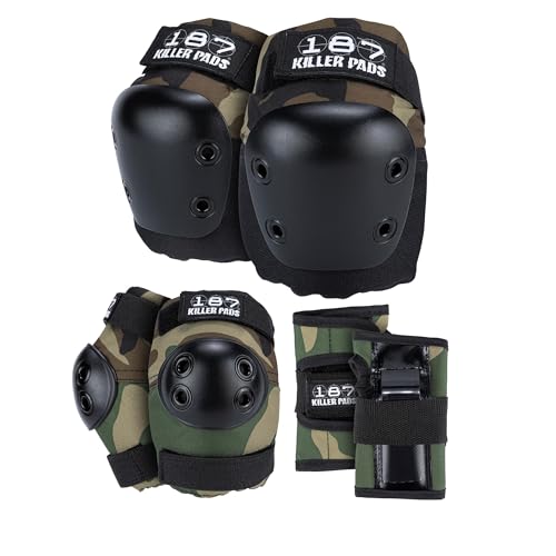 187 Killer Pads Six Pack Pad Set, Protective Gear for Elbows, Knees, and Wrists - Ideal for Skateboarding, Roller Skating, and Inline Skating