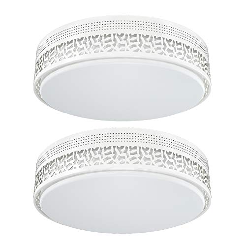 TychoLite Flush Mount LED Ceiling Light Fixture, 14.5 Inch 50W, Round LED Light 5500LM [460W Equivalent] Dimmable Ceiling Lights Mount for Kitchen Bedroom Utility Laundry Closet Room Hallway, 2 Pack