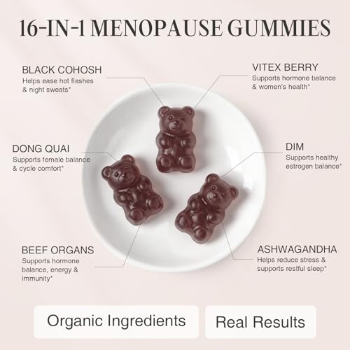 GREENPEOPLE Menopause Supplements for Women Gummies - 16-in-1 Dual Action Menopause Relief W/Black Cohosh, Vitex, Beef Organs for Hormone Balance, Hot Flashes, Night Sweats & Mood, 60 CT (2 Packs) - Image 3