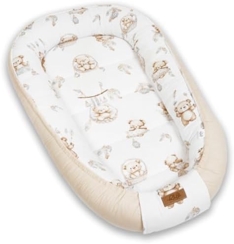 PaLulli Nido de bebé extragrande, 100 x 60 cm, algodón, reversibl...