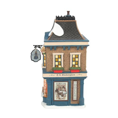 Dickens Village T.L. Buckingham Doll Shop Decora tu Navidad con este Edificio Iluminado Multicolor 5