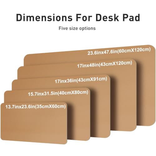 Image of Aothia Faux Leather Desk Mat for Keyboard & Mouse (Khaki, 31.5 inch x 15.7 inch) | Large desk mat for keyboard, mouse and laptop, creating a clean, organized workspace for work, study and everyday use