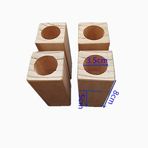 Preisvergleich Produktbild ENCOMAG Bett Erhöhung Echt Holz Möbelerhöher Betterhöher Möbelerhöher Betterhöhung Möbelerhöhung Tischerhöher Elefantenfuß Bed Riser 4 Stück