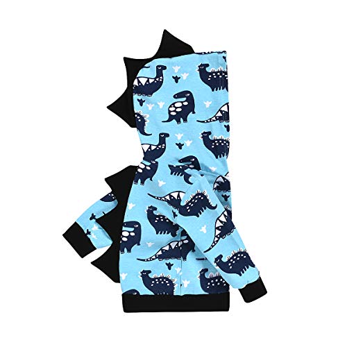 3D Dinosaur Cool Boy Clothes Long Sleeves Cartoon Dinosaur Print Zipper Hoodie Jacket Top (12-18 Months, 3D Dinosaur Blue Hoodie top)