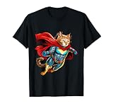 Superhero Cat Red Cape Super Hero Cat Kitten Kitty T-Shirt