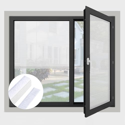 Maritown No Drill Blinds, Venetian Blinds Stick on Easy fit Blinds Shades Light Filtering & Privacy Protection,1 Panel Bedroom/Kitchen/Bathroom Blinds No Drilling, with 2 Clips