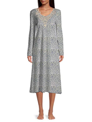 Home Care Line Dignity pajamas Womens Printed SO Soft Long Sleeve Adaptive Open Back Hospital Gown Hospice Nightgown (Pale Pink, S-M)