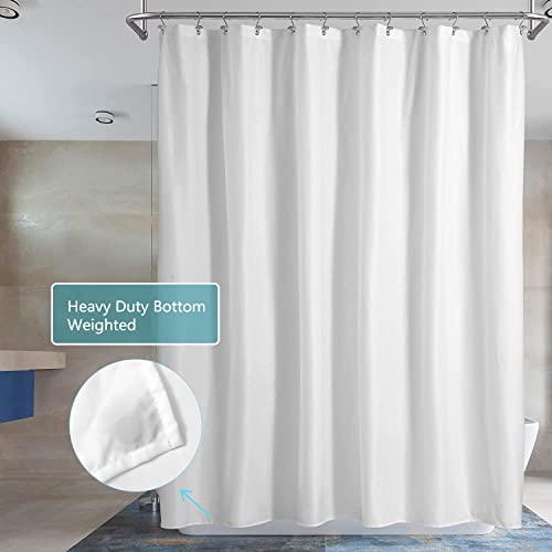 Bsliner Fabric Shower Curtain Liner With Hem Weighted Bottom, White Waterproof 12 Rust Resistant Grommets Hotel Quality, 72 X 72 Machine Washable (White) #TOP2