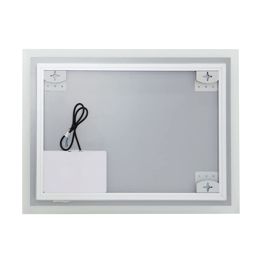 axentia Spiegel mit LED-Beleuchtung, Badspiegel mit Touch, ca. 70 x 60 x 3,5 cm