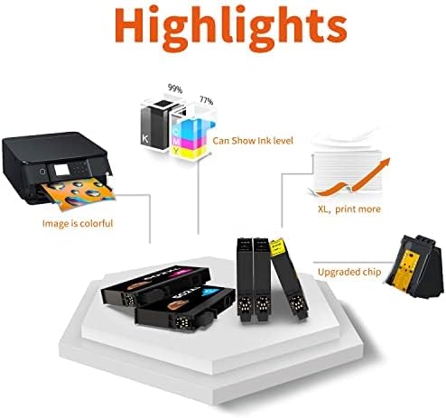 FOXINK 502XL Compatible with Epson 502 502XL Ink Cartridges Multipack for Expression Home XP-5100 XP-5105 XP-5150 XP-5155, Workforce WF-2860 WF-2865 WF-2880 WF-2885