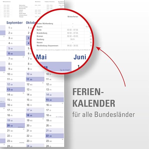 Yohmoe® XXL Wandkalender 2026 groß (98 x 68 cm) GEFALZT in Poster Größe. Querformat, gefaltet - Kalender 2026 Wandkalender