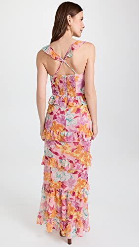 Wayf Women's With Love Tiered Maxi Dress, Pink Hibiscus, S #TOP2