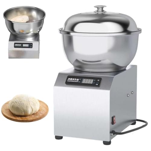 Amasadora Comercial con Doble rotación y Control táctil, máquina mezcladora de harina amasadora en Espiral de Alta Resistencia, para panadería, Restaurante, Pizza, Pan, Masa, Uso doméstico 5KG