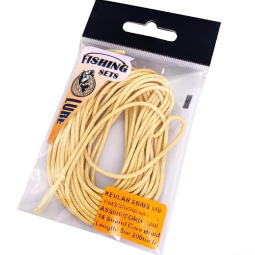 Cuerda trenzada de alta resistencia para pesca 5 m Amarillo 8 hebras de alta resistencia (30# 1.2mm 16 hebras)