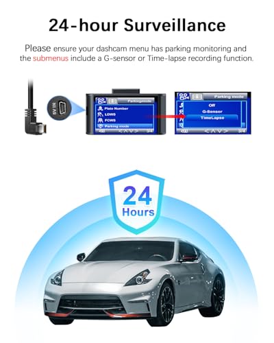 Range Tour Dash Cam Hardwire Kit, 12V-24V to 5V 2.5A Car Dash Camera Charger Power Cord Mini USB Hard Wire Kit Fuse for Dashcam Suitable for Car Truck SUVs, 3-core ACS Mini-type Fuse Hard Wire Kit - Image 5