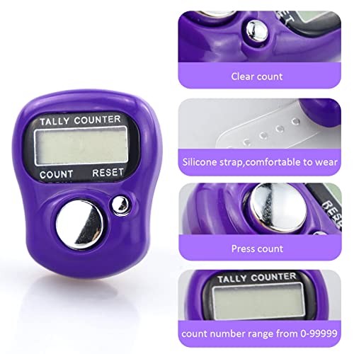 Lamxd Knit Counter Knitting Crochet Stitch Marker Row Counter,Finger Digital Counter,Stitch Counters For Crocheting,Purplefinger Counter With 20Pcs Stitch Marker(Random Color) #TOP5