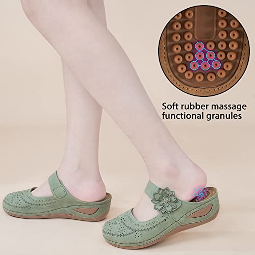 Alicegana Mules For Women Sandals Casual Summer Clog With Arch Support Cushion Footbed Slip On Comfy Wedge Shoes #TOP4