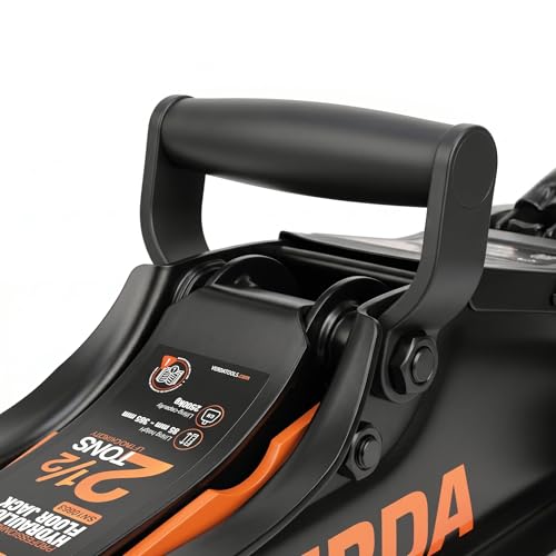 Verda Cric hydraulique rouleur Professionnel 2,5T, Profil Bas 85–365 mm, avec 2 Patins en Caoutchouc, pour Voiture, SUV et Camping-Car, cric Auto en Acier Robuste – vue 2