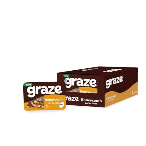 Graze - Honeycomb Oat Bars - Healthy Vegan Snacks With Wholegrain Oats - 9 bars x 50g