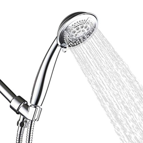 Srmsvyd Hand Held Shower Head High Pressure 5 Spray Setting Multi-functions Massage with 78 Inches Long Shower Hose (Chrome2)