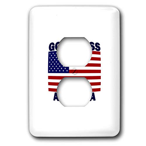 Plaque double prise God Bless America décorative pour maison 3dRose - 2
