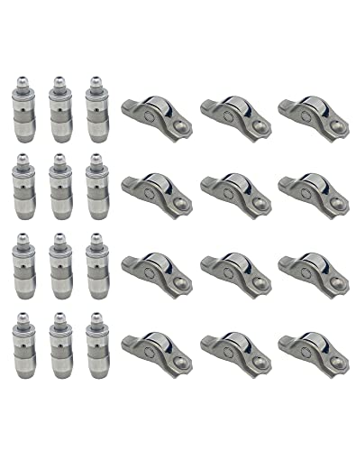VEELECP 12 Pcs Rocker Arms + 12 Pcs Valve Lifters Compatible for Expedition F150 F250 F350 Explorer Sport Trac Mustang Mark LT Navigator Mountaineer 4.6L 5.4L 3V Engine 3L3Z6564BA 5L1Z6500A