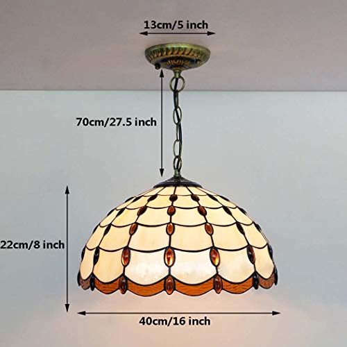 Lustre en vitrail multicolore de 16 pouces pour décoration rustique - 4
