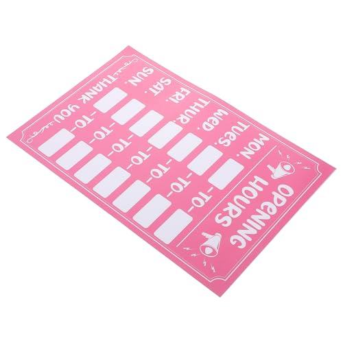 PRETYZOOM Señal Adhesiva de Horario Comercial Regrabable Cartel Antidecoloración para Puertas y Ventanas de Tiendas y Bancos Diseño Práctico y Fuerte Adhesivo Estilo Aleatorio