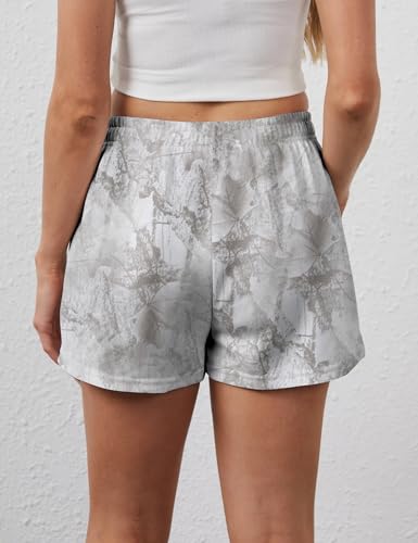 TERIVEEK Camo Sweat Shorts Women Maple Leaf Camouflage High Waisted Lounge Casual Athletic Workout Shorts with Pockets — view 4