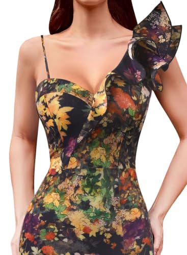 Image of VFSHOW Womens Ruffle One Shoulder Formal Prom Gala Maxi Dress Evening Gown