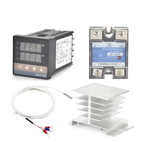 Régulateur de température REX-C100 PT100 avec thermostat SSR 40DA et radiateur