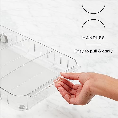 YouCopia RollOut Fridge Caddy BPA-Free Clear Rolling Refrigerator Organizer Bin with Adjustable Dividers and Handles, 9" Wide by YouCopia - Image 3